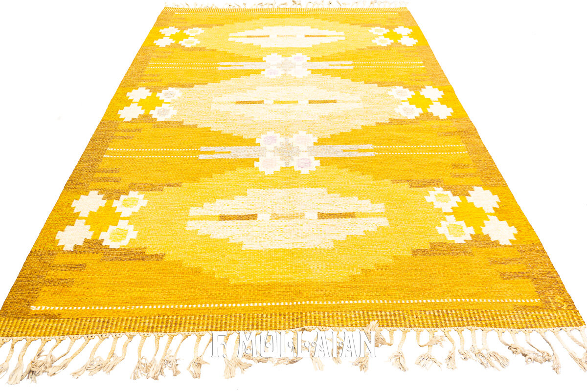 Rollakan Swedish Flat-weaver Rug Gold/Beige Color n°:981846